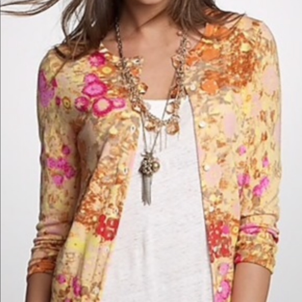 Jcrew sunshine peony cardigan